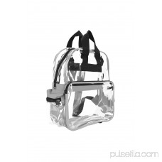 DALIX Small Clear Backpack Transparent PVC Security Security School Bag in White